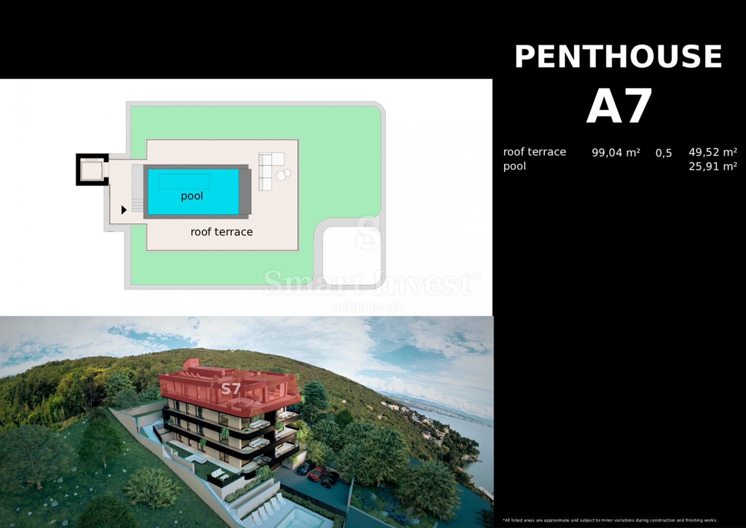 IČIĆI, 3-bedrooms penthouse with roof terrace and private pool