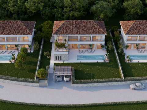 Parenzo dintorni – terreno attraente con progetto per villa moderna