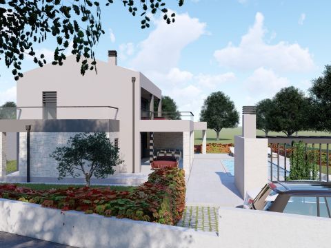 Sv. Lovreč – moderna montažna vila 190 m² s pogledom na more