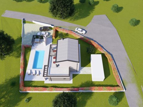 Sv. Lovreč – moderna montažna vila 190 m² s pogledom na more