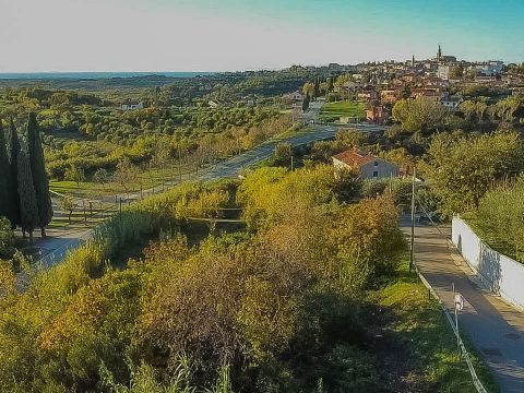 Buje, beautiful land plot of 903 m2 with sea view! 