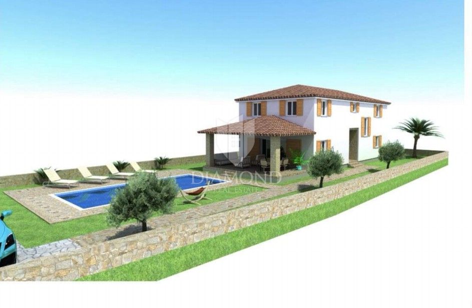 Istria, Barban &ndash; Building plot with valid permit and project for a house with a pool!