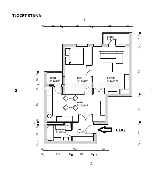 Flat Črnomerec, 68m2