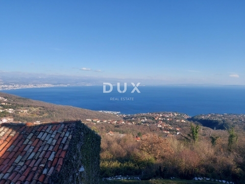 OPATIJA, IČIĆI, POLJANE- starina s prekrasnim panoramskim pogledom na more, spremna za adaptaciju