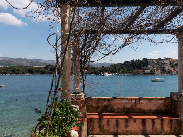 Sale of a traditional stone house on the island of Koločep, first row by the sea, Dubrovnik area