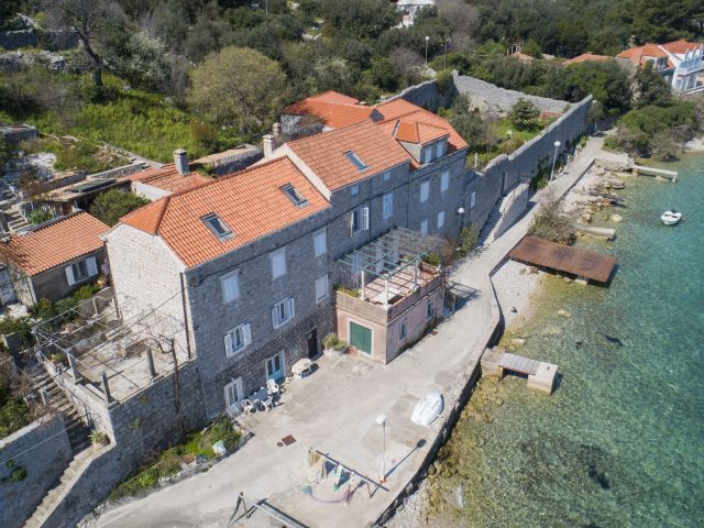 Sale of a traditional stone house on the island of Koločep, first row by the sea, Dubrovnik area