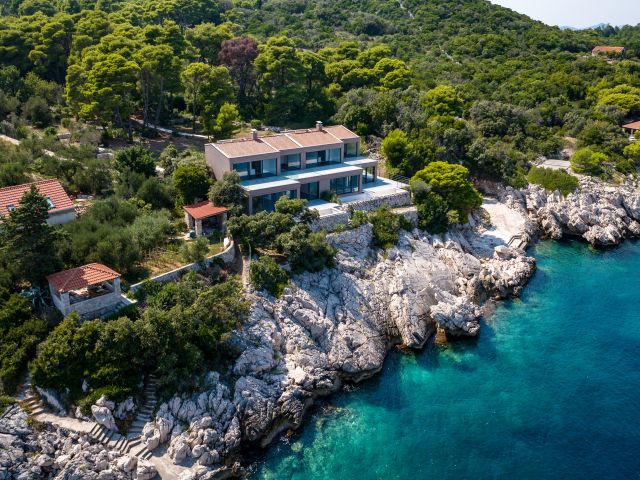 Sale of a luxury oasis of modern design first row by the sea on the island near Dubrovnik