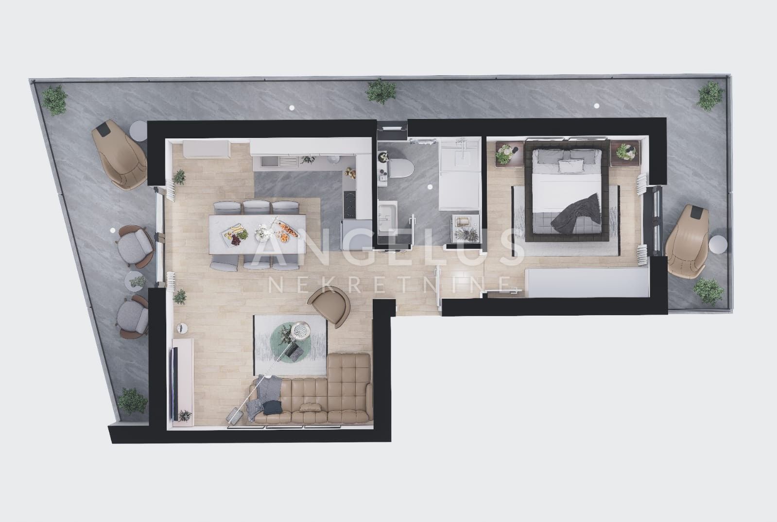 Kaštel Novi - jednosoban stan S7, novogradnja PRODAJA