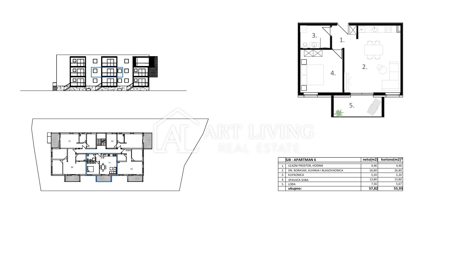 Vodice - prostran moderan jednosobni stan u novogradnji, TOP lokacija